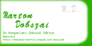 marton dobszai business card